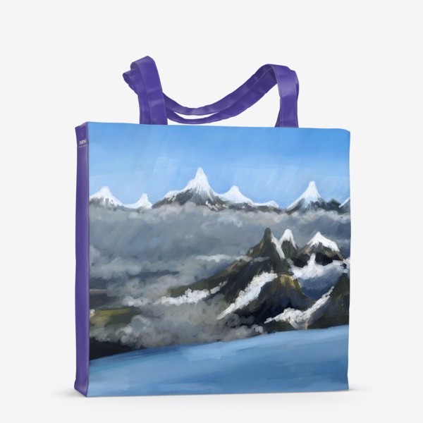 Сумка-шоппер «Пейзаж с горами. Горные вершины.»