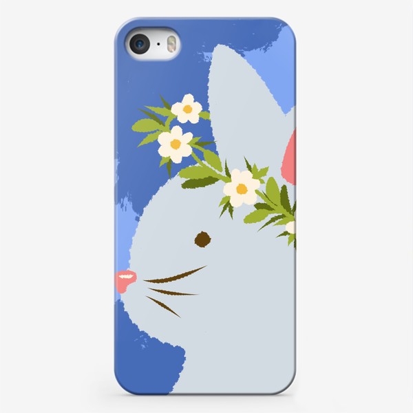 Чехол iPhone «лентяя зайка в цветочном венке. портреты животных»