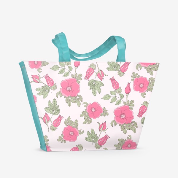 Пляжная сумка «Цветущий шиповник»