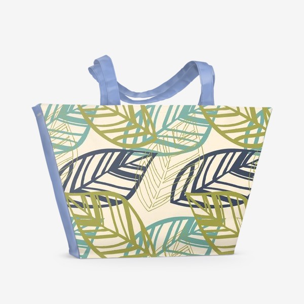 Пляжная сумка &laquo;Бесшовный паттерн с листьями.Скелетные листья.&raquo;