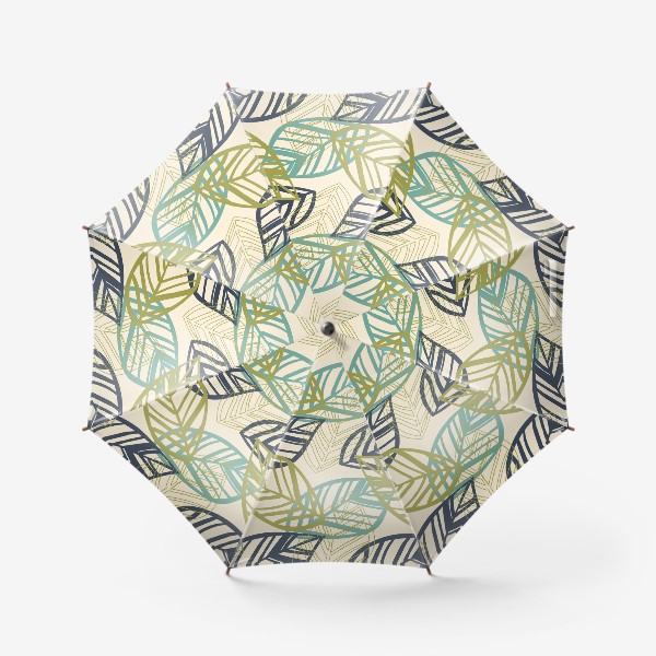 Зонт «Бесшовный паттерн с листьями.Скелетные листья.»