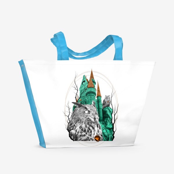 Пляжная сумка «Сова из серии коллажей "Тотемы"»