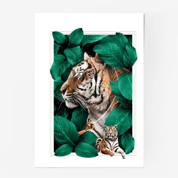 Постер «Тигр из серии коллажей "Тотемы"»