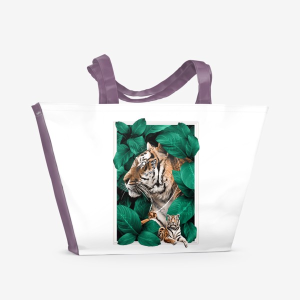 Пляжная сумка «Тигр из серии коллажей "Тотемы"»