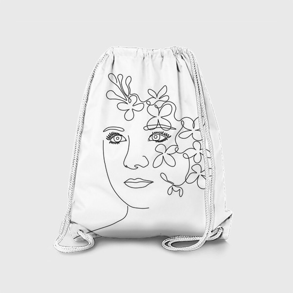 Рюкзак «девушка с цветами.Одна линия. Лайн»