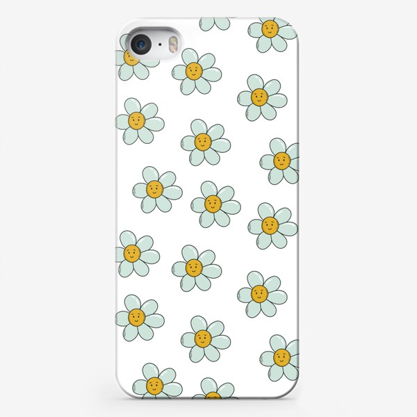 Чехол iPhone «Ромашки. Цветы в стиле ретро»
