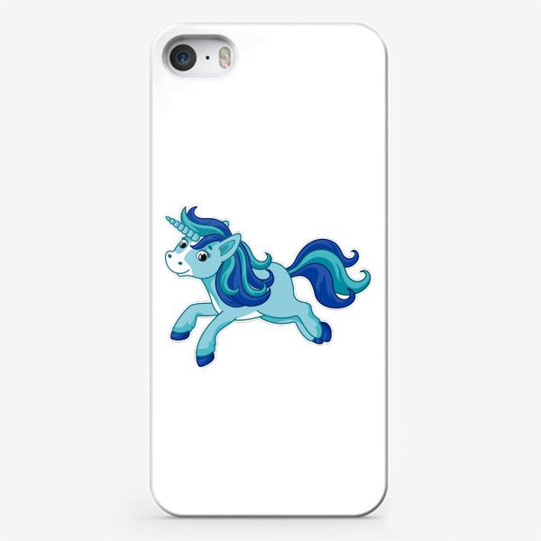 Чехол iPhone «Голубой единорог»