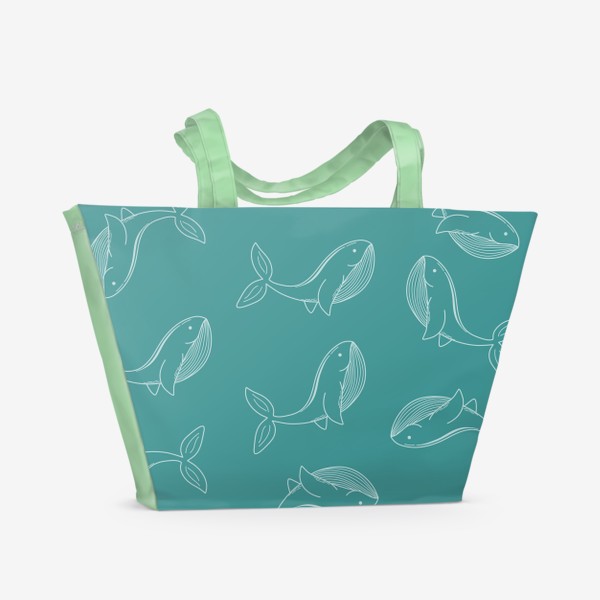 Пляжная сумка &laquo;Киты. Подводный мир, морские обитатели&raquo;