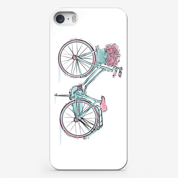 Чехол iPhone «Велосипед с цветами»