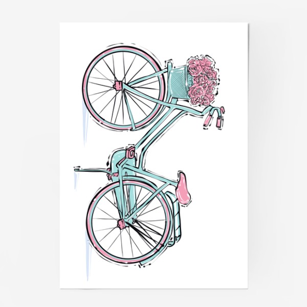 Постер «Велосипед с цветами»