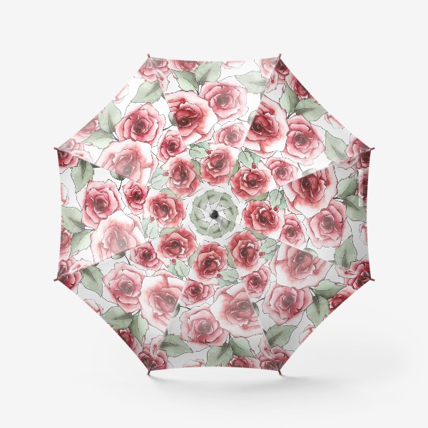 Зонт «Паттерн "Розы на белом"»