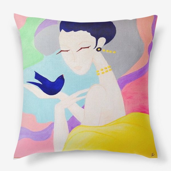 Подушка «синяя птица»
