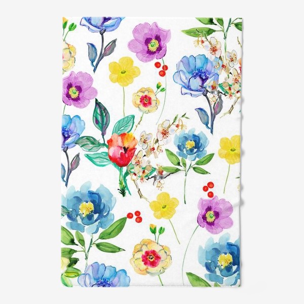 Полотенце «разноцветные цветы»