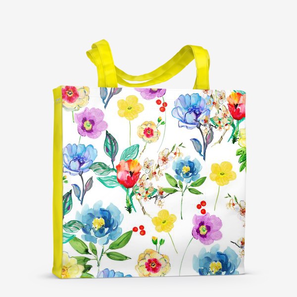 Сумка-шоппер «разноцветные цветы»