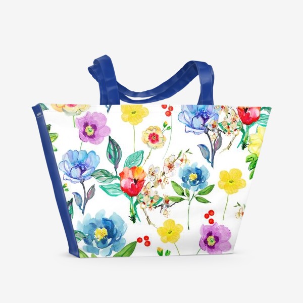 Пляжная сумка &laquo;разноцветные цветы&raquo;
