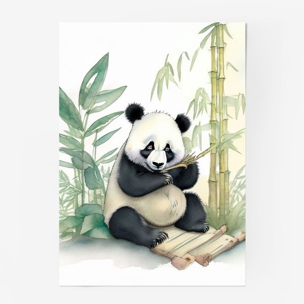 Постер «Панда лакомится бамбуком»