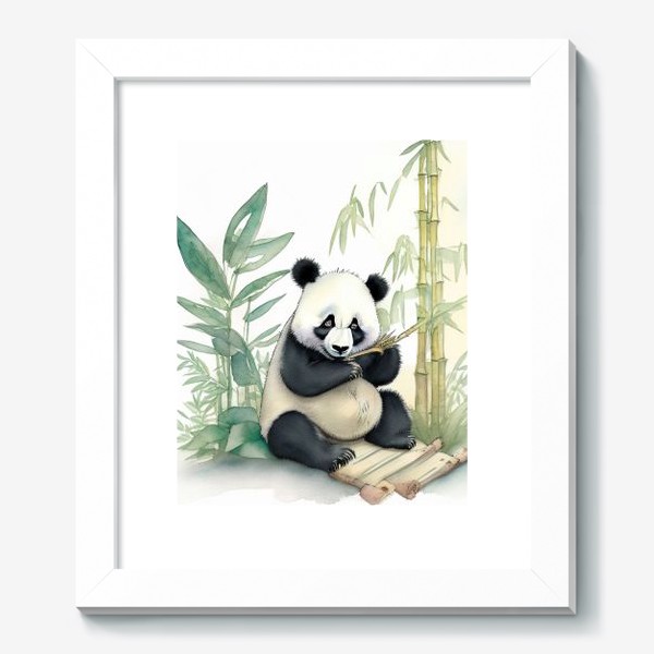 Картина «Панда лакомится бамбуком»