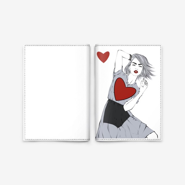 Обложка для паспорта «Дама червовая»