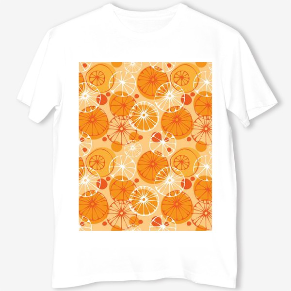 Футболка &laquo;Бесшовный паттерн апельсиновые дольки.Апельсины.&raquo;