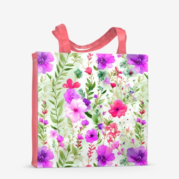 Сумка-шоппер «Сиреневые акварельные цветы»