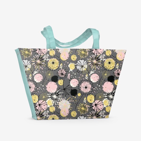 Пляжная сумка «Одуванчики абстракция.Бесшовный принт с цветами.»