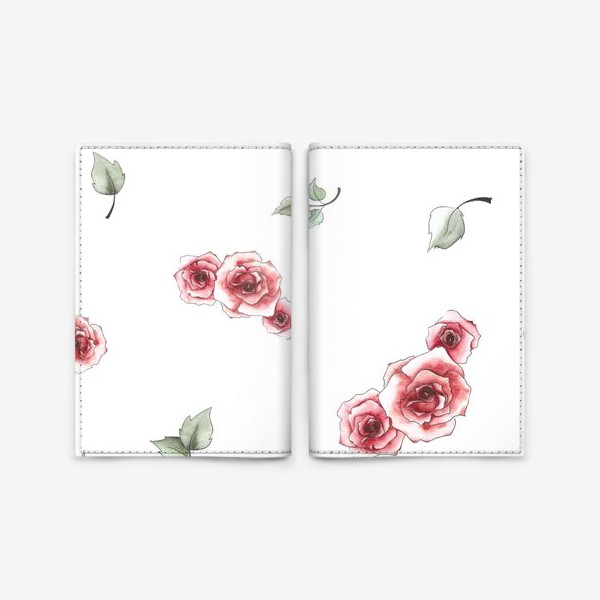 Обложка для паспорта «Паттерн "Розы на белом 2"»