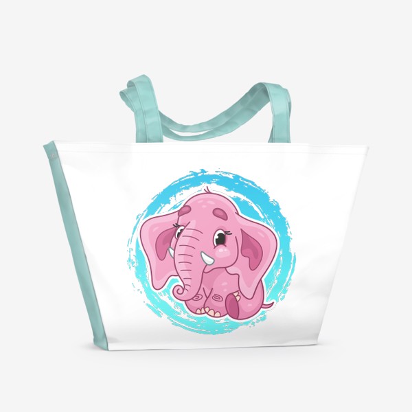 Пляжная сумка &laquo;Милый розовый слоненок&raquo;