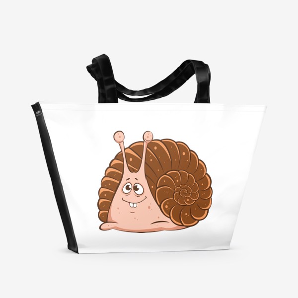 Пляжная сумка «Милая мультяшная улитка»