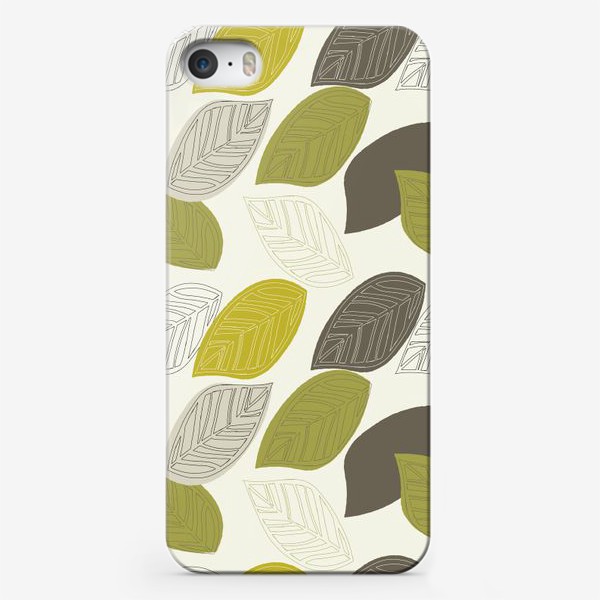 Чехол iPhone «Бесшовный паттерн с листьями.Скелетные листья.»