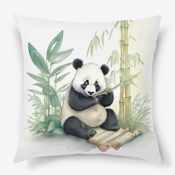 Подушка «Панда лакомится бамбуком»