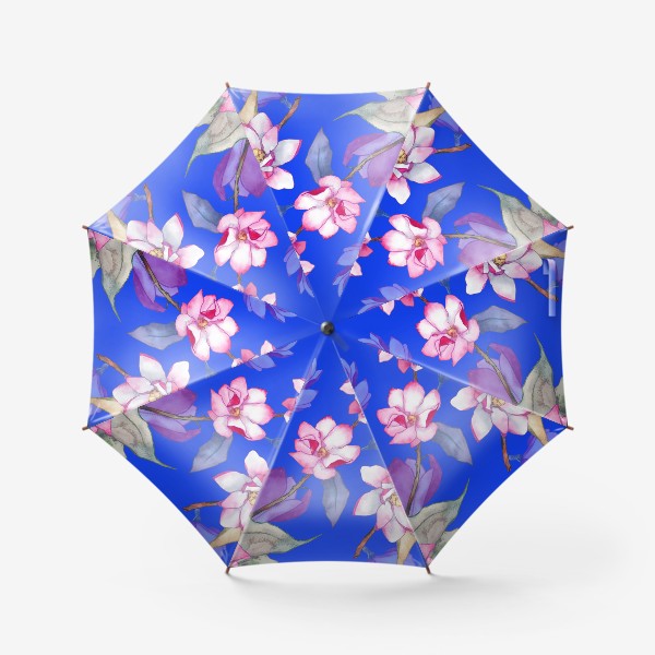 Зонт «Магнолия на синем»