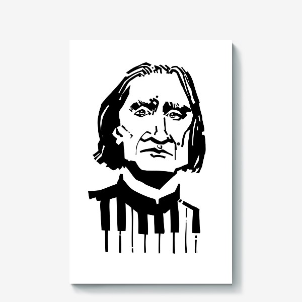 Холст «Ференц Лист, графический портрет пианиста и композитора»