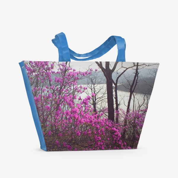 Пляжная сумка «Багульник. Цветы. Море.»