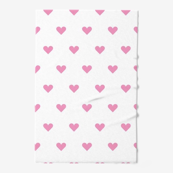 Полотенце «Принт простые розовые сердечки»