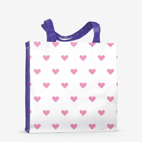 Сумка-шоппер «Принт простые розовые сердечки»