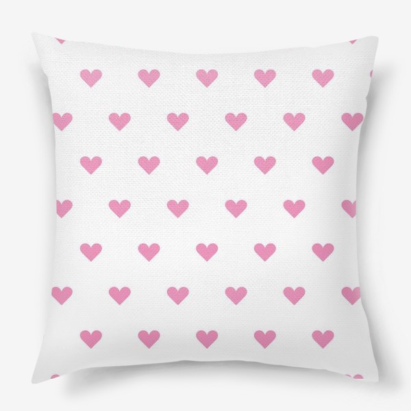 Подушка «Принт простые розовые сердечки»