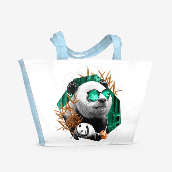 Пляжная сумка «Панда из серии коллажей "Тотемы"»