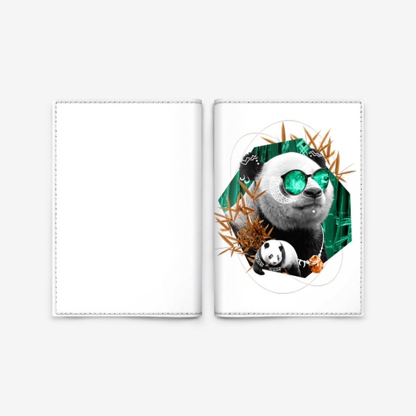Обложка для паспорта «Панда из серии коллажей "Тотемы"»