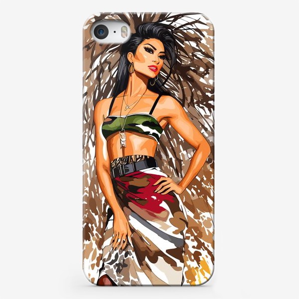 Чехол iPhone «Девушка в стиле сафари»