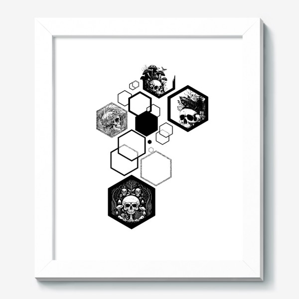 Картина «Папоротник, черепа и шестиугольники»