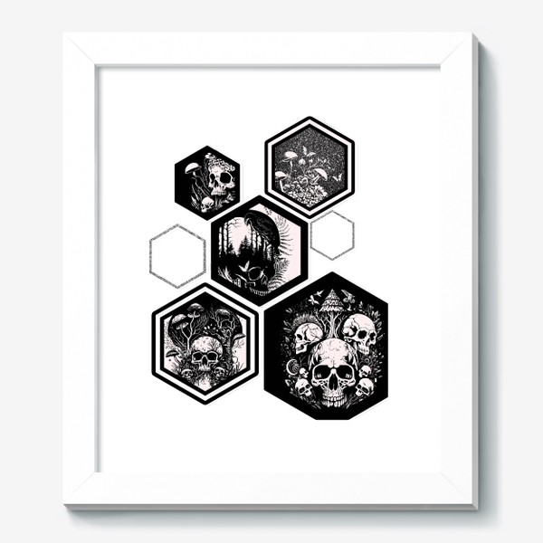 Картина «Папоротник, черепа и шестиугольники»
