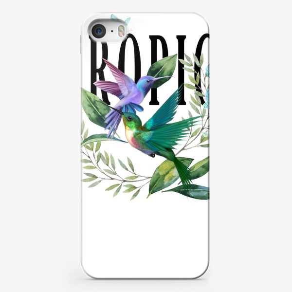 Чехол iPhone «Птицы, бабочки, цветы»