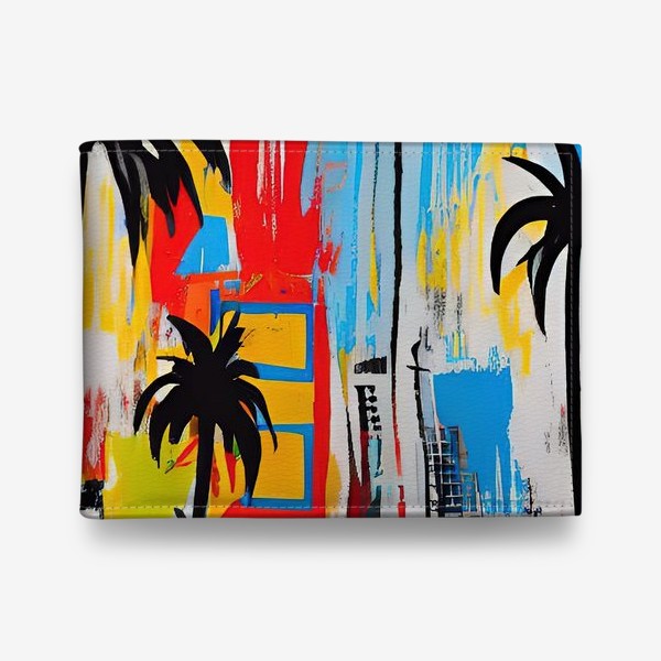 Кошелек «Абстрактный городской пейзаж с пальмами»