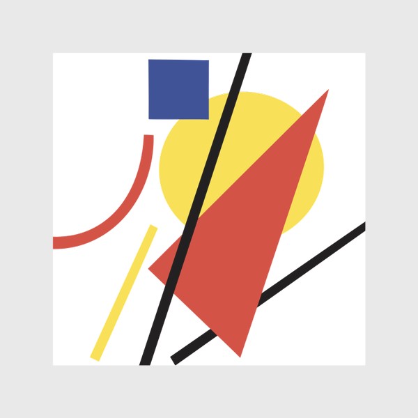 Скатерть «Узор абстрактный супрематизм красный желтый чёрный синий»