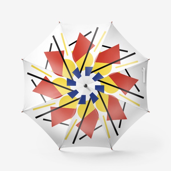 Зонт «Узор абстрактный супрематизм красный желтый чёрный синий»
