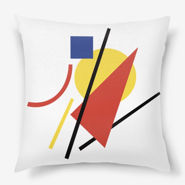 Подушка «Узор абстрактный супрематизм красный желтый чёрный синий»