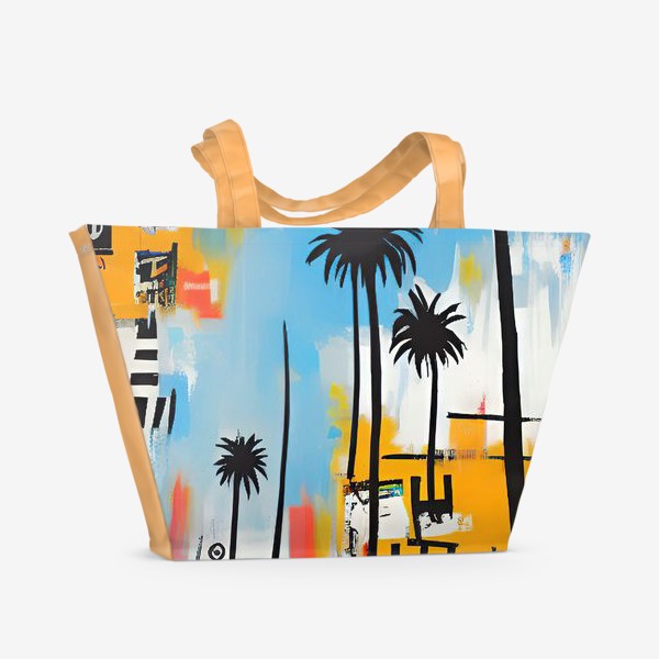 Пляжная сумка «Абстрактный пейзаж южного города»