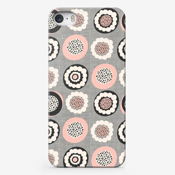 Чехол iPhone «Круглые цветы.Паттерн с абстрактными круглыми цветами.»