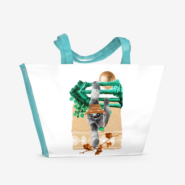 Пляжная сумка «Ленивец из серии коллажей "Тотемы"»