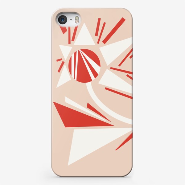 Чехол iPhone &laquo;Узор абстрактный №5 Звезда красный белый бежевый &raquo;
